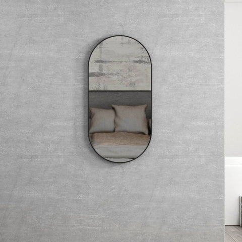 NOOSA Oval Framed Mirror 1200/900mm - Matte Black