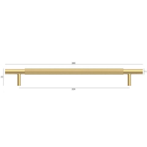 NORD - Brushed Brass Handle (Premium Solid Brass Construction) (All Sizes)
