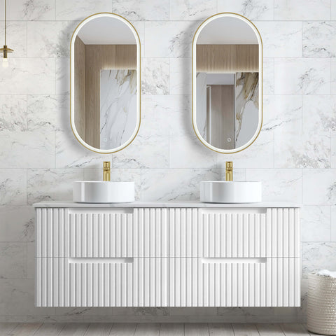 Noosa Double Basin Vanity Vanity Otti Australia 1500mm Quartz Stone Pure White-20mm Above Counter