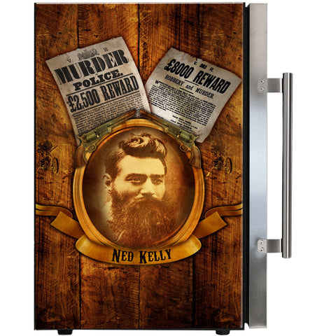 Ned Kelly Designed Glass Door Bar Fridge 70 Litre - Model SC70-SS-NED
