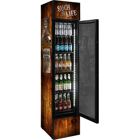 Ned Kelly Branded Skinny Upright Bar Fridge - Model SS-P160FA-NED