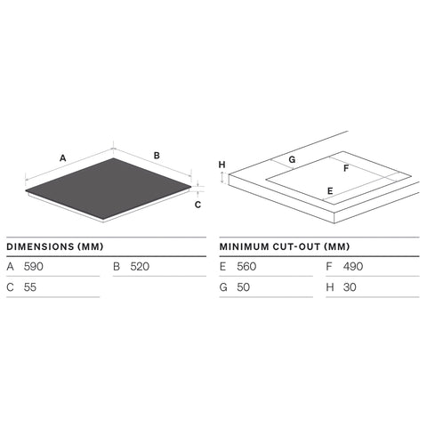 Omega 60cm Ceramic Cooktop with Knob Controls