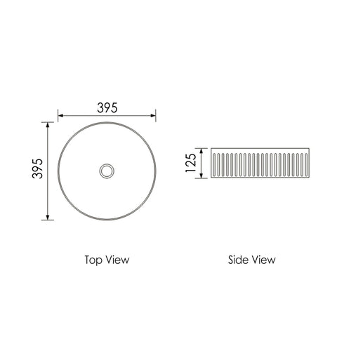 Oxford Above Counter Basin 395mm Matte Black