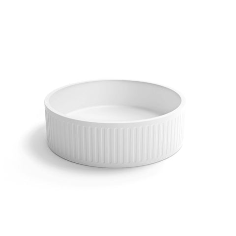 Hudson Round Concrete Basin 400mm White