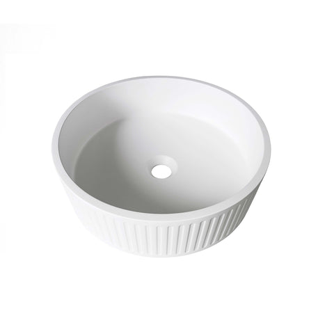 Hudson Round Concrete Basin 400mm White
