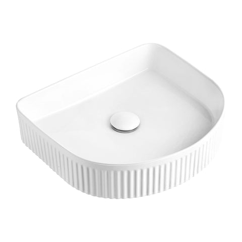 Archie Above Counter Center Waste Basin 415x365mm Gloss White