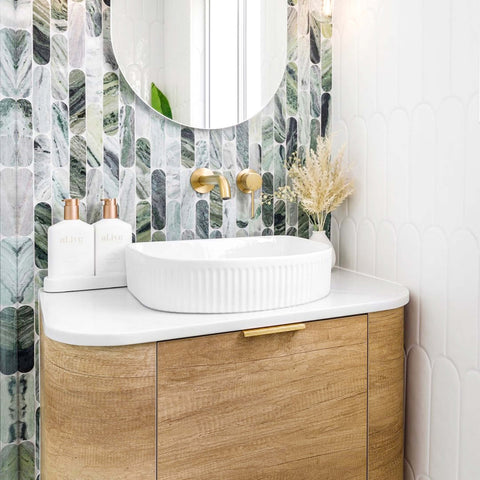 Archie Above Counter Center Waste Basin 415x365mm Gloss White
