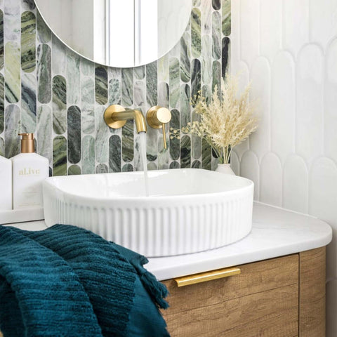 Archie Above Counter Center Waste Basin 415x365mm Gloss White