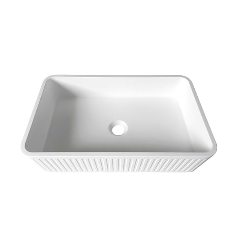 Hudson Square Concrete Basin 520x320x120mm White