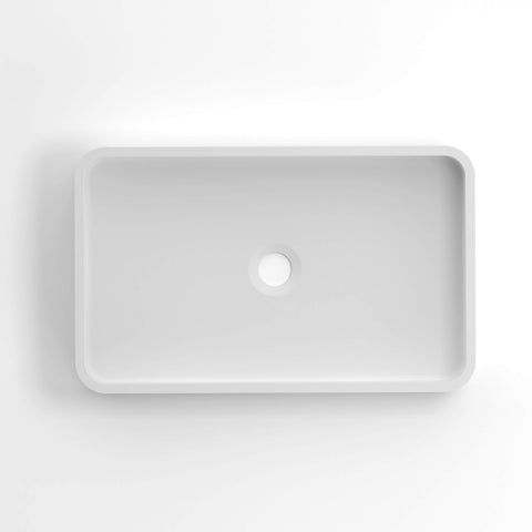 Hudson Square Concrete Basin 520x320x120mm White