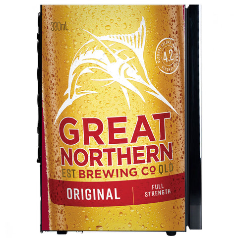 Great Northern Original Branded Glass Door Bar Fridge With Cool Frosted Door Logo - Model SC70-B-GNBC-ORIG