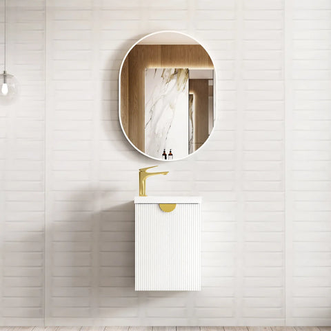 Otti Mini Ensuite Fluted Vanity 400mm (Matte White)