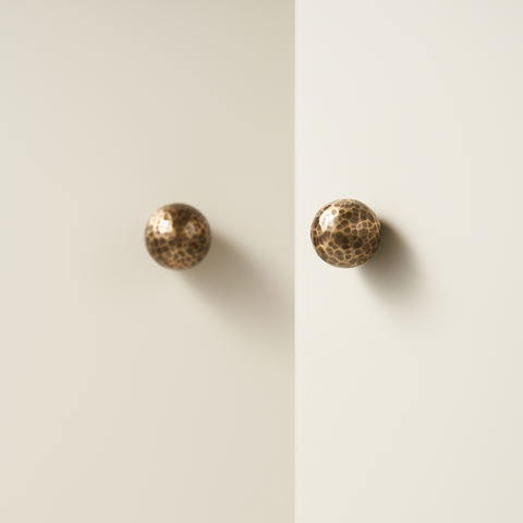 Otto Solid Brass Hammered Spherical Knob | Bronze
