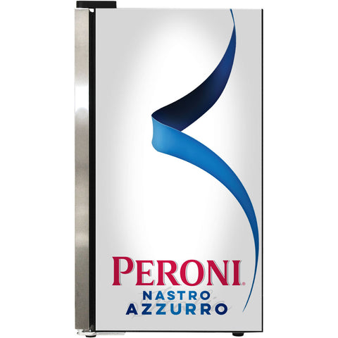Peroni Themed Alfresco Bar Fridge With Led Strip Lights, Lock and LOW E Glassd - Model SC88-SS-PERONI