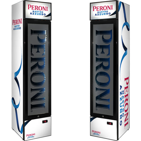 Peroni Branded Skinny Upright Bar Fridge - Model SS-P160-PERONI