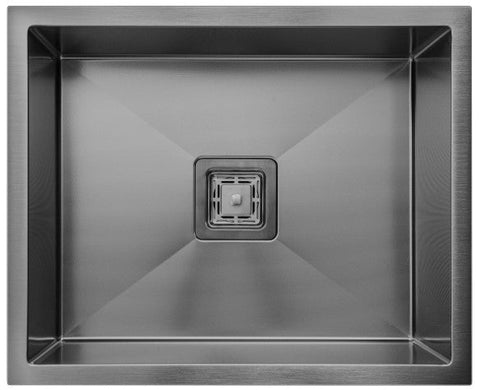 Squareline Laundry Bowl Linen Features: 550 x 450 x 250 mm (L x W x D)40L capacityStainless steel, linen finish5 mm Internal radiusSingle laundry bowlPush/pull plug and waste connectionsWatermarked designer waste Bowl Size: 500 x 400 x 250mm (L x W x D) M
