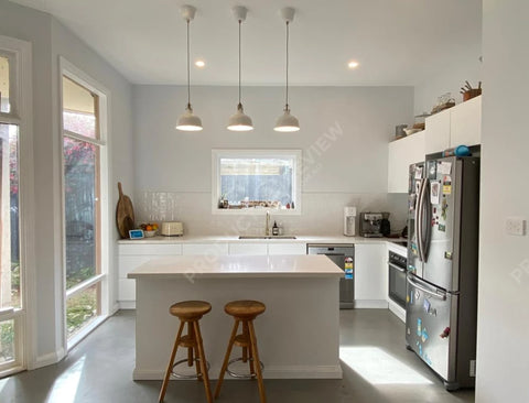 "We're so happy to have our brand new kitchen!"