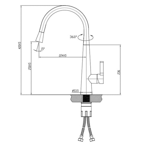 OTTI Pull Out Sink Mixer 420