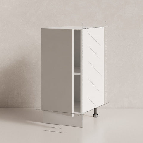 Small white cabinet against a plain beige wall
