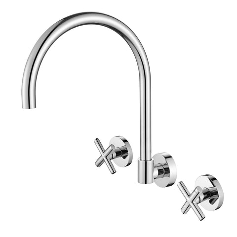 RYK007 – Ryker Wall Sink Set 1/4 Turn – Chrome