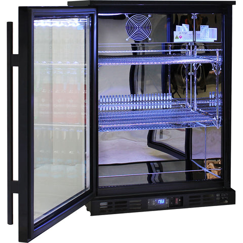 Rhino Night Club Commercial Multi Light Colored Black 1 Door Bar Fridge Left Hinged - Model SG1L-NC