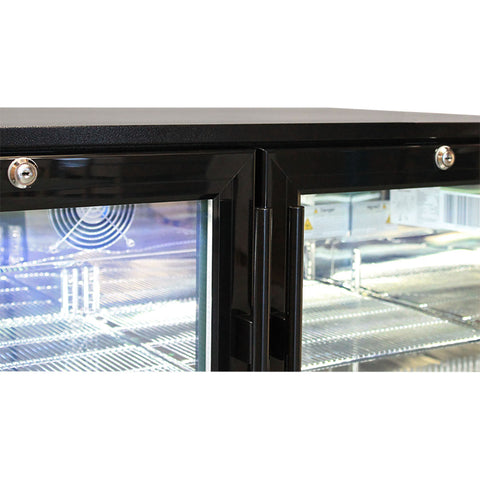 Rhino Night Club Commercial Multi Light Coloured Black 2 Door Bar Fridge - Model SG2H-NC
