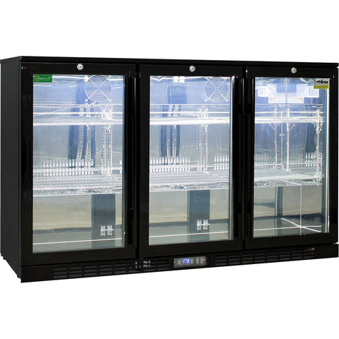 Commercial Glass 3 Door Under Bench Bar Fridge Energy Efficient With LG Compressor - Model SG3H-B
