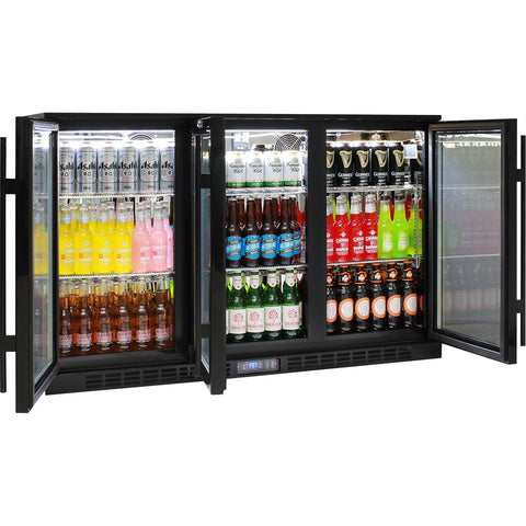 Commercial Glass 3 Door Under Bench Bar Fridge Energy Efficient With LG Compressor - Model SG3H-B