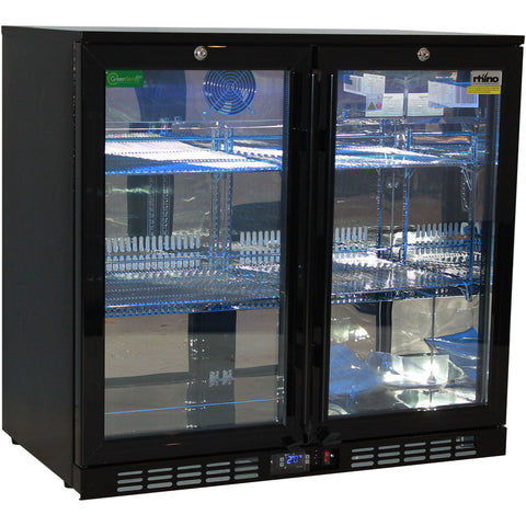Rhino Night Club Commercial Multi Light Coloured Black 2 Door Bar Fridge - Model SG2H-NC