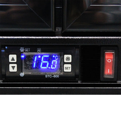 Rhino Night Club Commercial Multi Light Coloured Black 2 Door Bar Fridge - Model SG2H-NC