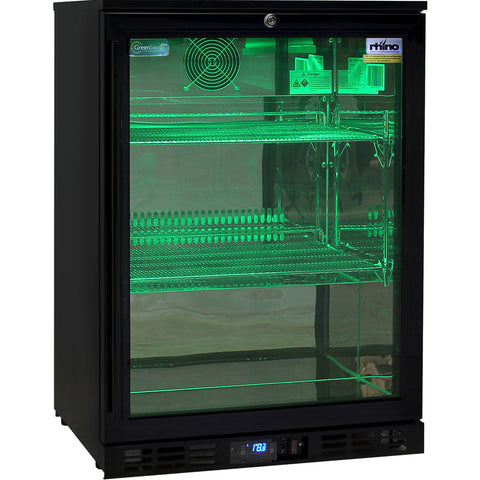 Rhino Night Club Commercial Multi Light Colored Black 1 Door Bar Fridge - Model SG1R-NC