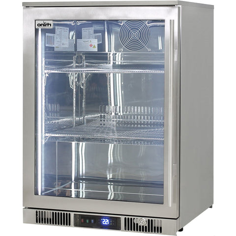 Outdoor Rhino ENVY 1 Door Bar Fridge Coldest Beer 43ºC+ Best Alfresco 316 Stainless Quiet With No Condensation - Model ENV1L-SS