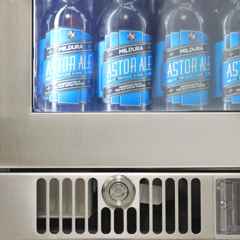 Outdoor Rhino ENVY 1 Door Bar Fridge Coldest Beer 43ºC+ Best Alfresco 316 Stainless Quiet With No Condensation - Model ENV1L-SS