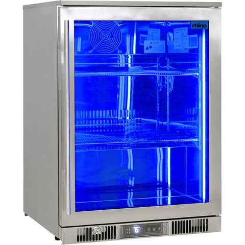 Outdoor Rhino ENVY 1 Door Bar Fridge Coldest Beer 43ºC+ Best Alfresco 316 Stainless Quiet With No Condensation - Model ENV1R-SS