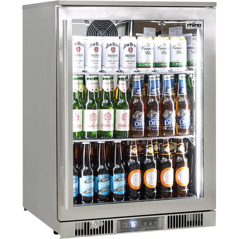 Outdoor Rhino ENVY 1 Door Bar Fridge Coldest Beer 43ºC+ Best Alfresco 316 Stainless Quiet With No Condensation - Model ENV1R-SS