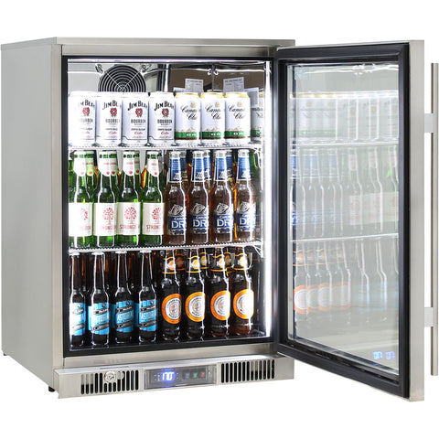 Outdoor Rhino ENVY 1 Door Bar Fridge Coldest Beer 43ºC+ Best Alfresco 316 Stainless Quiet With No Condensation - Model ENV1R-SS
