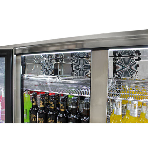 Outdoor Rhino ENVY 3 Door Bar Fridge Coldest Beer 43ºC+ Best Alfresco 316 Marine Grade Stainless Quiet With No Condensation - Model ENV3H-SS
