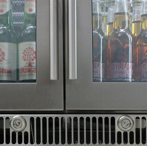 Outdoor Rhino ENVY 3 Door Bar Fridge Coldest Beer 43ºC+ Best Alfresco 316 Marine Grade Stainless Quiet With No Condensation - Model ENV3H-SS