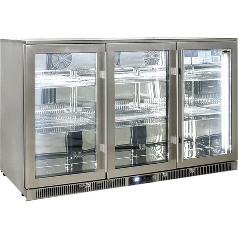 Outdoor Rhino ENVY 3 Door Bar Fridge Coldest Beer 43ºC+ Best Alfresco 316 Marine Grade Stainless Quiet With No Condensation - Model ENV3H-SS