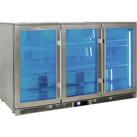 Outdoor Rhino ENVY 3 Door Bar Fridge Coldest Beer 43ºC+ Best Alfresco 316 Marine Grade Stainless Quiet With No Condensation - Model ENV3H-SS