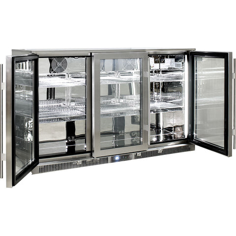 Outdoor Rhino ENVY 3 Door Bar Fridge Coldest Beer 43ºC+ Best Alfresco 316 Marine Grade Stainless Quiet With No Condensation - Model ENV3H-SS
