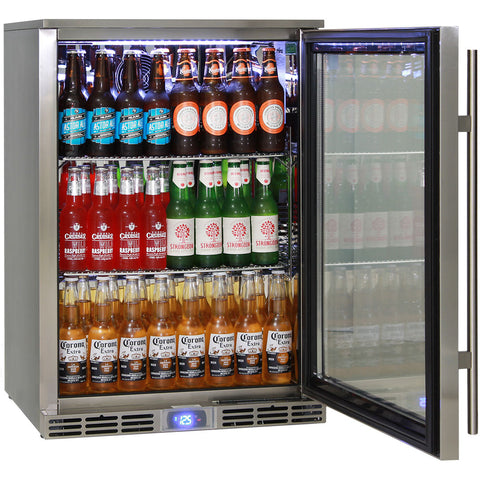 Rhino Glass Door 129L Alfresco Bar Fridge with LOW E Glass - Model GSP1H-840-SS