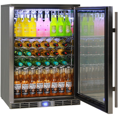 Rhino Glass Door 129L Alfresco Bar Fridge with LOW E Glass - Model GSP1H-840-SS