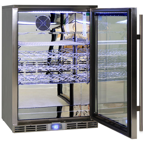 Rhino Glass Door 129L Alfresco Bar Fridge with LOW E Glass - Model GSP1H-840-SS