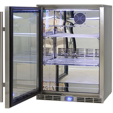 Rhino Alfresco Bar Fridge Glass Door Outdoor Rated 129L - Model GSP1HL-840-SS