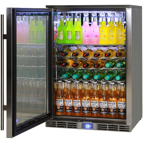 Rhino Alfresco Bar Fridge Glass Door Outdoor Rated 129L - Model GSP1HL-840-SS