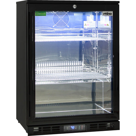 Rhino Black Commercial Glass Door Bar Fridge With Energy Efficient Parts And Operation - Model SG1R-B