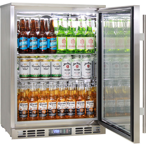 Rhino Stainless Steel 1 Heated Glass Door Bar Fridge With Quiet Fans And Low Energy Consumption - Model SG1R-HDQ