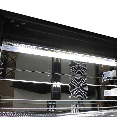 Quiet Running Under Bench Black Heated Glass Double Door Bar Fridge - Model SG2H-BQ-HD
