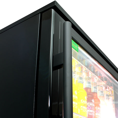 Rhino Black Commercial Upright Triple Glass Door Bar Fridge Ultra Energy Efficient Left Hinged - Model SGT1L-BS